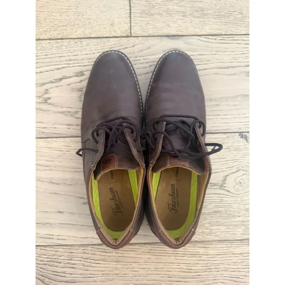 Florsheim Norwalk Plain Toe Oxford Men's 10 W Wide Brown Leather Dress Casual